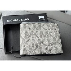 Michael Kors Black and White Bifold Wallet